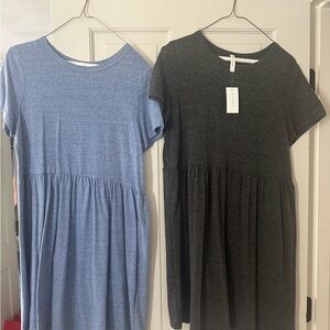 MIA & TESS T Shirt Dresses Size: Women’s Medium, Colors: Charcoal & Heather Blue